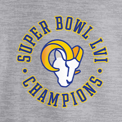 Shop Fanatics Branded Gray Los Angeles Rams Super Bowl Lvi Champions Polo