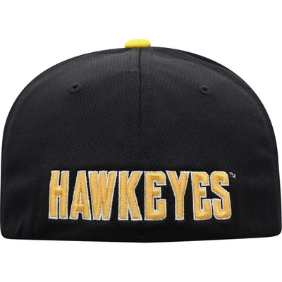 Shop Top Of The World Black/gold Iowa Hawkeyes Two-tone Reflex Hybrid Tech Flex Hat