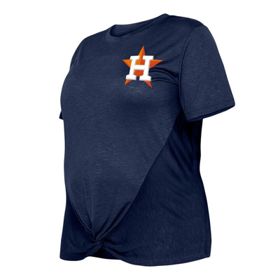 Shop New Era Navy Houston Astros Plus Size Two-hit Front Knot T-shirt