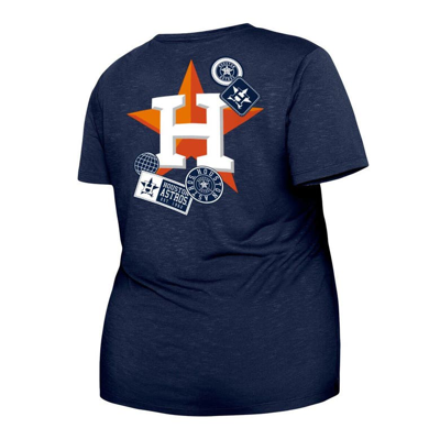 Shop New Era Navy Houston Astros Plus Size Two-hit Front Knot T-shirt