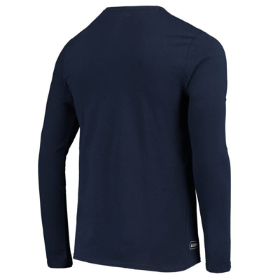 New Era Navy Houston Texans Combine Authentic Split Line Long Sleeve T-shirt In Navy