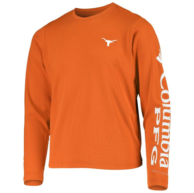 Shop Columbia Youth Texas Orange Texas Longhorns Pfg Terminal Tackle Long Sleeve Omni-shade T-shirt In Burnt Orange