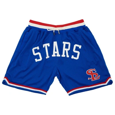 Shop Rings & Crwns Royal St. Louis Stars Replica Mesh Shorts