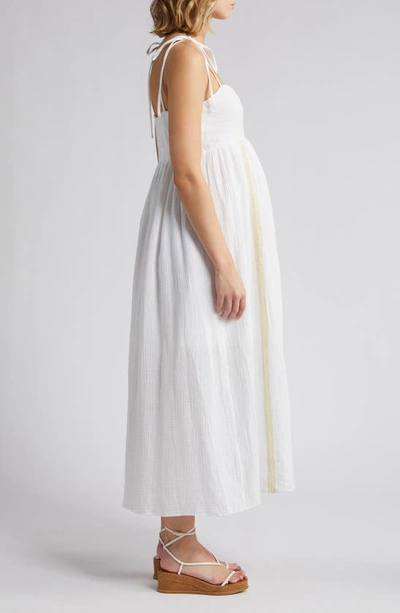 Shop Emilia George Chloe Lace Maternity Midi Dress In White
