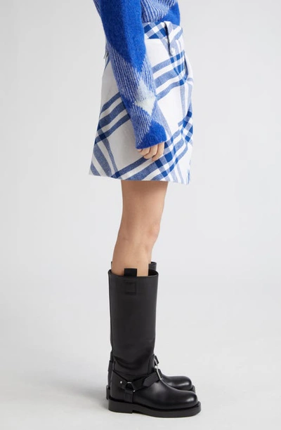 Shop Burberry Check Draped Wool Wrap Miniskirt In Salt Ip Check
