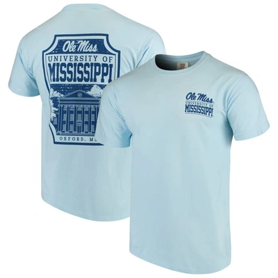Shop Image One Light Blue Ole Miss Rebels Comfort Colors Campus Icon T-shirt