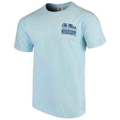 Shop Image One Light Blue Ole Miss Rebels Comfort Colors Campus Icon T-shirt