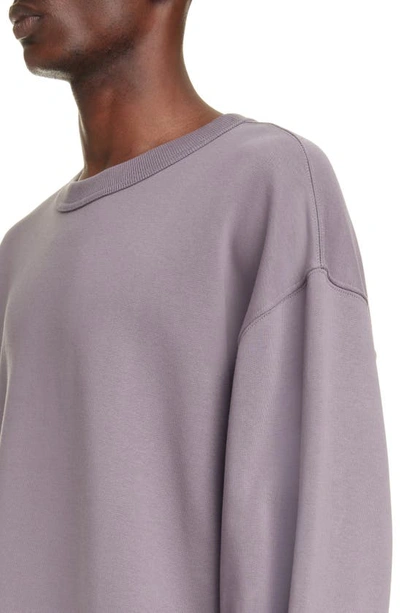 Shop Dries Van Noten Hax Cotton French Terry Crewneck Sweatshirt In Purple