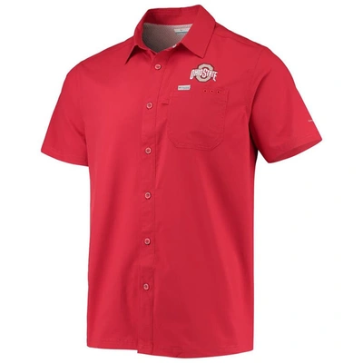Shop Columbia Pfg Scarlet Ohio State Buckeyes Slack Tide Camp Button-up Shirt