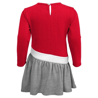 Shop Outerstuff Girls Infant Scarlet/heathered Gray Ohio State Buckeyes Heart To Heart French Terry Dress