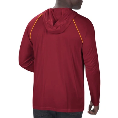 Shop Starter Burgundy Washington Football Team Raglan Long Sleeve Hoodie T-shirt