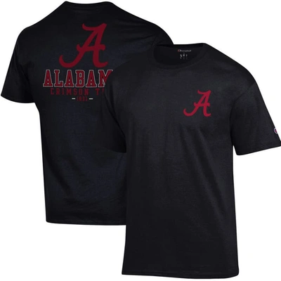 Shop Champion Black Alabama Crimson Tide Team Stack 2-hit T-shirt