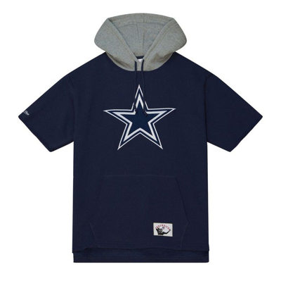 Shop Mitchell & Ness Navy Dallas Cowboys Postgame Short Sleeve Hoodie