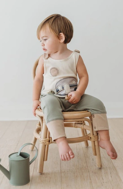 L'ovedbaby Appliqué Organic Cotton Romper In Camper