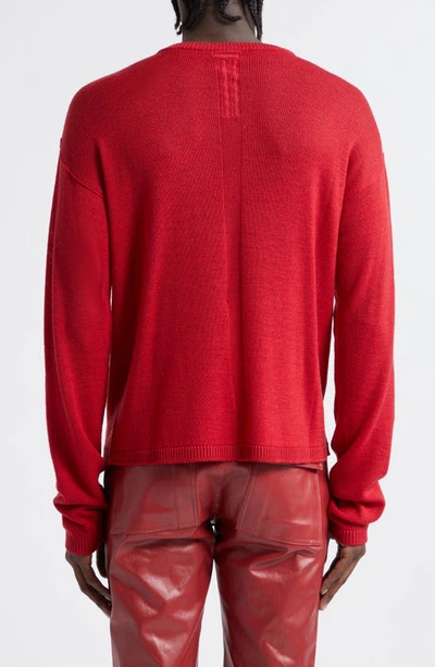 Shop Rick Owens Maglia Penta Jacquard Virgin Wool Crewneck Sweater In Cardinal Red