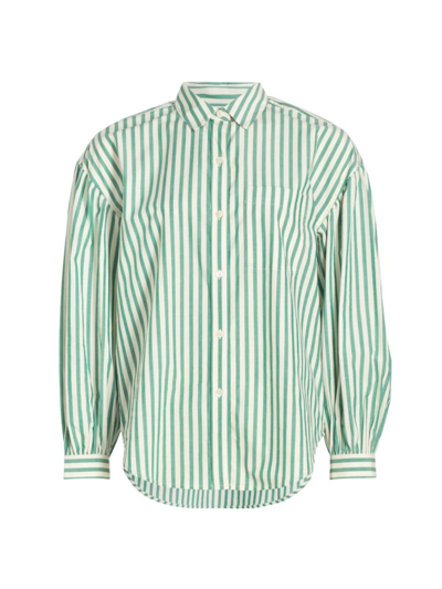 Shop Rails Women's Janae Striped Cotton-blend Shirt In Amsterdam Stripe