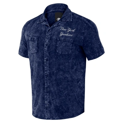 Shop Darius Rucker Collection By Fanatics Navy New York Yankees Denim Team Color Button-up Shirt