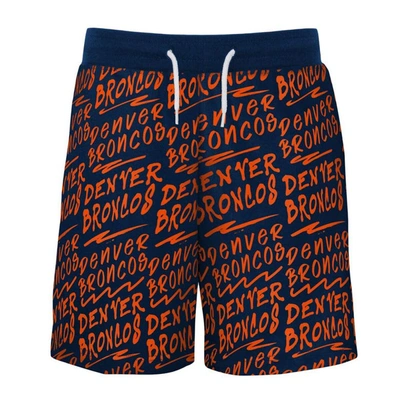 Shop Outerstuff Youth Navy Denver Broncos Super French Terry Shorts