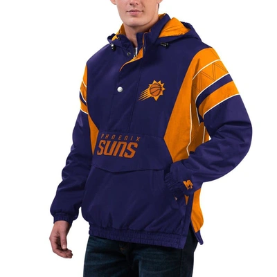 Starter Purple Phoenix Suns Home Team Hoodie Half-zip Jacket In Purple