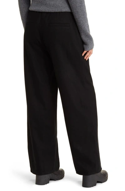 Shop Eileen Fisher Pleated High Waist Wide Leg Pants In Black