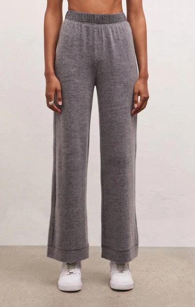 Shop Z Supply Tessa Cozy Pant In Charcoal Heather In Grey