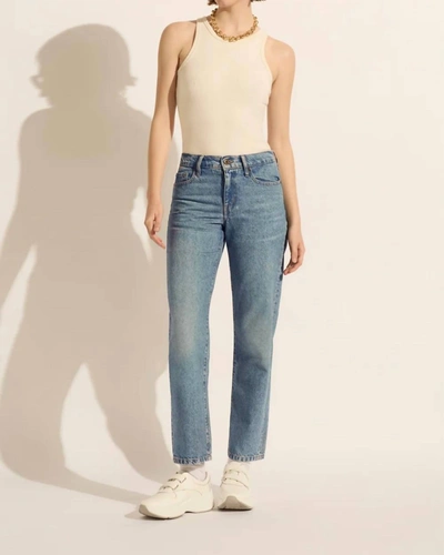 Shop Outland Denim Eda Mid Straight Jean In Heritage In Grey
