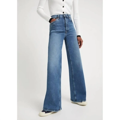 Shop Re/done 70s Ultra High Rise Wide Leg Jeans In Indigo Storm In Multi