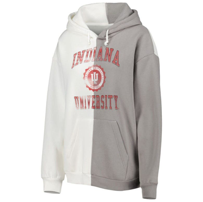 Shop Gameday Couture Gray/white Indiana Hoosiers Split Pullover Hoodie