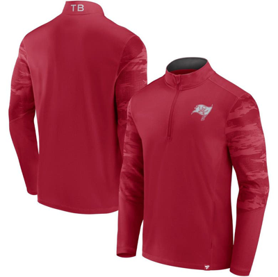 Shop Fanatics Branded Red Tampa Bay Buccaneers Ringer Quarter-zip Jacket