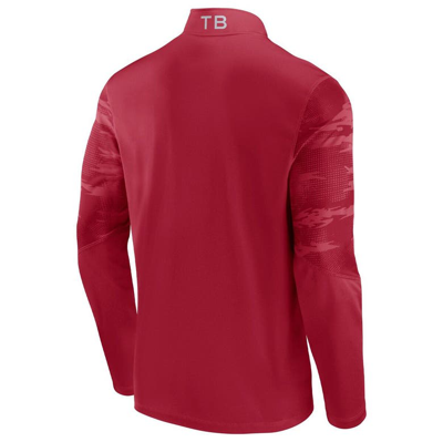 Shop Fanatics Branded Red Tampa Bay Buccaneers Ringer Quarter-zip Jacket