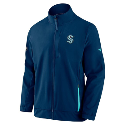 Shop Fanatics Branded Deep Sea Blue Seattle Kraken Authentic Pro Rink Coaches Full-zip Jacket In Navy