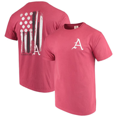 Shop Image One Cardinal Arkansas Razorbacks Baseball Flag Comfort Colors T-shirt