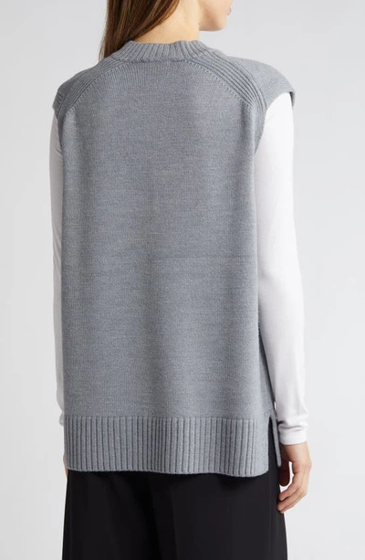 Shop Nordstrom Oversize Sweater Vest In Grey Sharkskin