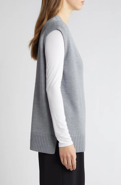Shop Nordstrom Oversize Sweater Vest In Grey Sharkskin