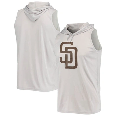 Shop Stitches Gray San Diego Padres Sleeveless Pullover Hoodie