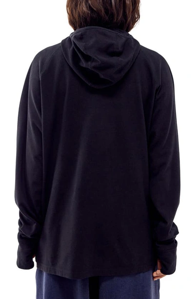 Shop Iets Frans Micro Fleece Hooded Pullover In Black