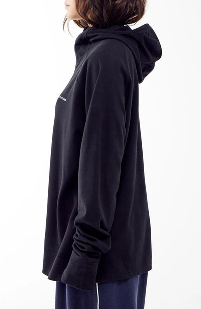 Shop Iets Frans Micro Fleece Hooded Pullover In Black