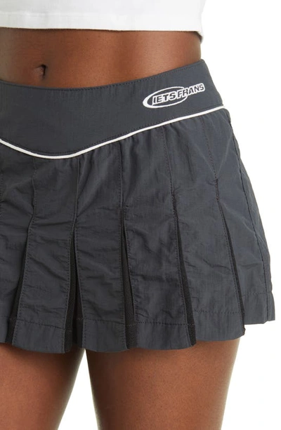 Shop Iets Frans Pleated Tech Miniskirt In Charcoal