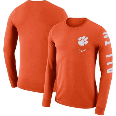Shop Nike Orange Clemson Tigers Local Mantra Performance Long Sleeve T-shirt