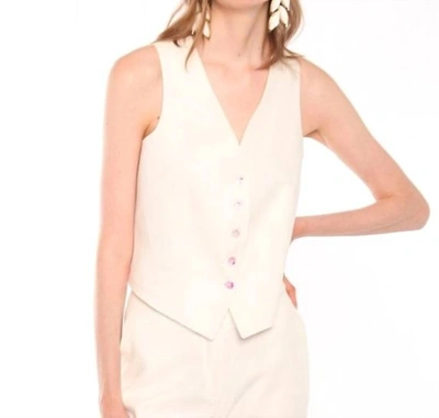 Vilagallo Taylor Linen Waistcoat In White In White