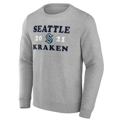 Shop Fanatics Branded Heather Charcoal Seattle Kraken Fierce Competitor Pullover Sweatshirt