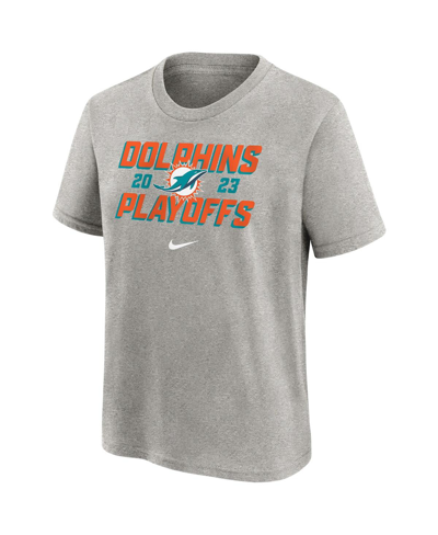 Shop Nike Big Boys  Gray Miami Dolphins 2023 Nfl Playoffs Iconic T-shirt