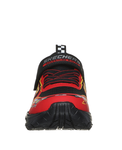 Shop Skechers Toddler Boys Skech Tracks Fastening Strap Casual Sneakers From Finish Line In Black,red