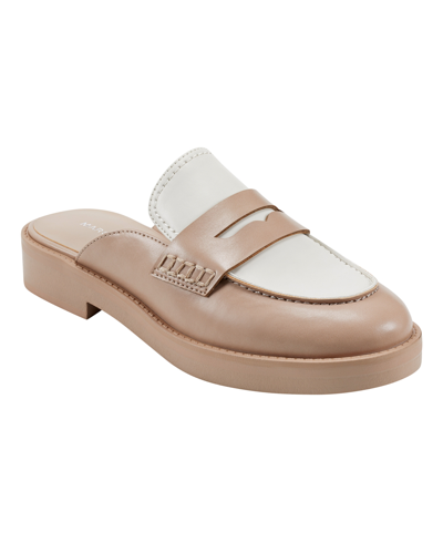 Shop Marc Fisher Women's Burlesk Slip-on Backless Casual Loafers In Light Natural - Faux Leather
