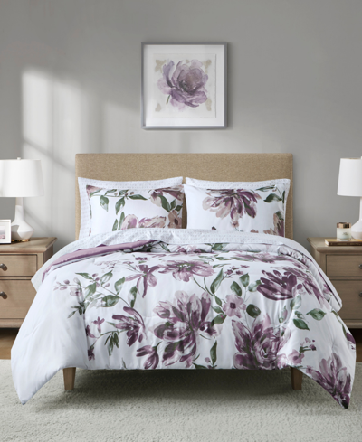 Shop Madison Park Essentials Alice Floral 7-pc. Comforter Set, King In Mauve