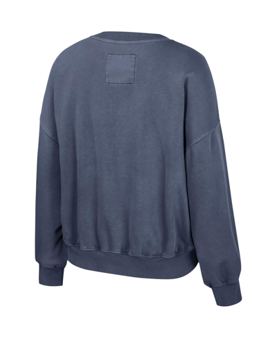 Colosseum Navy Auburn Tigers Audrey Washed Pullover Sweatshirt In Navy