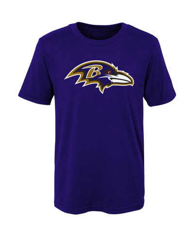 Shop Outerstuff Little Boys And Girls Purple Baltimore Ravens Primary Logo T-shirt