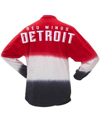 Shop Spirit Jersey Women's  Red, Black Detroit Red Wings Ombre Long Sleeve T-shirt In Red,black