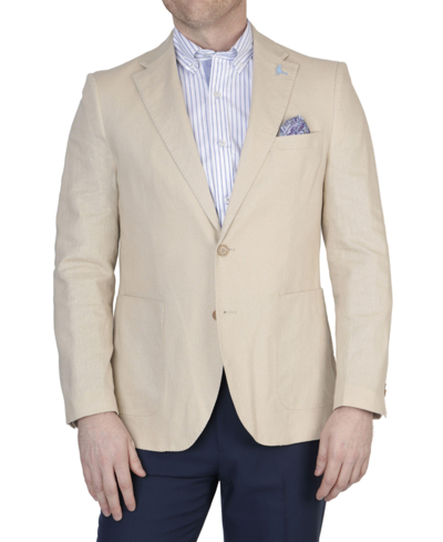 Shop Tailorbyrd Solid Linen Sport Coat In Khaki