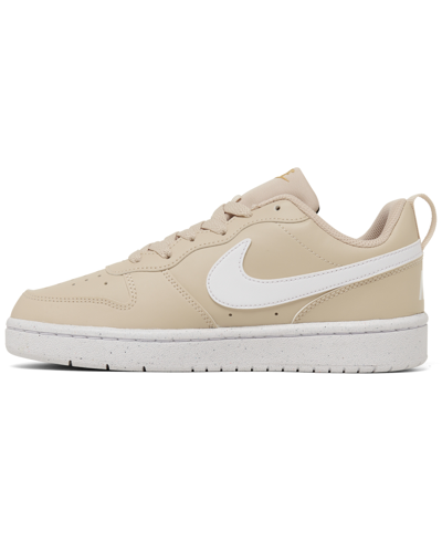 Shop Nike Big Girls Court Borough Low Recraft Se Casual Sneakers From Finish Line In Sanddrift,white,twine,black